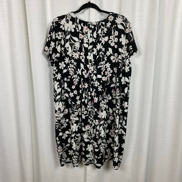 J.Jill Wearever Black&White Floral Shift Dress Sz.XL - Picture 10 of 15